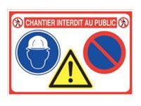Pickup - Panneau chantier interdit au public - rectangulaire - 500 x 700 mm