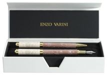 Parure bille + plume ENZO VARINI "Celestial" coloris marron & beige