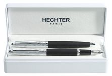 Parure bille + plume HECHTER PARIS "Alliance Quadrillage" coloris noir