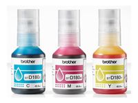 Brother BTD180- Pack de 3 - jaune, cyan, magenta - recharge d'encre originale