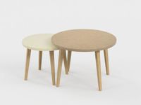 Lot de 2 tables basses - 60X41cm & 45X37cm - Camel et Sable