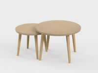 Lot de 2 tables basses - 60X41cm & 45X37cm - Camel