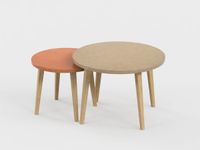 Lot de 2 tables basses - 60X41cm & 45X37cm - Camel et Terracotta