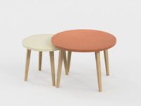 Lot de 2 tables basses - 60X41cm & 45X37cm - Terracotta et Sable