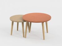 Lot de 2 tables basses - 60X41cm & 45X37cm - Terracotta  et Camel