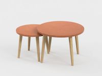 Lot de 2 tables basses - 60X41cm & 45X37cm - Terracotta