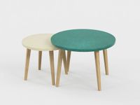 Lot de 2 tables basses - 60X41cm & 45X37cm - Vert sauvage et Sable