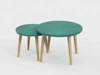 Lot de 2 tables basses - 60X41cm & 45X37cm - Vert sauvage
