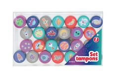 Set 26 tampons pré-encrés - Espaces