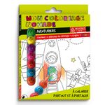 Coloriage nomade + crayon de couleur Aventuriers - 17 x 12,5 cm - Bouchut