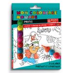 Coloriage nomade + crayon de couleur Pirates - 17 x 12,5 cm - Bouchut