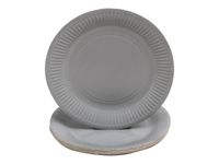 Pronappe - 20 Assiettes - Taille 23 cm diameter - rond - jetable - gris