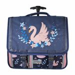 Cartable à roulettes Phileas Cygne - 41 cm - 2 compartiments - Marine - Bagtrotter
