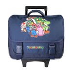 Cartable à roulettes Super Mario - 38 cm - 2 compartiments - Marine - Bagtrotter
