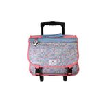Cartable à roulettes réversible 38 cm Happy Jean - 2 compartiments - Bleu - Pol Fox