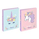 Classeur pelliculé 2 anneaux 3 cm FLORAL UNICORN