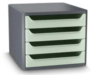 CEP - Module de Classement 4 Tiroirs First - Gris et Vert Sauge