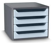 CEP - Module de Classement 4 Tiroirs First - Gris et Bleu Pâle