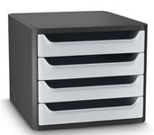 CEP - Module de Classement 4 Tiroirs First - Noir et Gris Clair