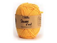 Graine Creative - Fil à tricoter en coton - 55 m - jaune