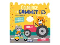 Coloriage et gommettes pour les petits - Vroum ! - + de 300 gommettes repositionnables - Mon P’tit Hemma - Livre d’activités