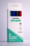Bureau Vallée Recyclé – 4 marqueurs effaçables pointe large – Assortiment de 4 couleurs