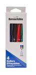 Bureau Vallée - 4 rollers effaçables thermosensibles - Pointe 0,7 mm - Assortiment de 4 couleurs