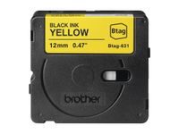 Brother BTAG-631 - Noir sur jaune - Rouleau (1,2 cm x 4 m)