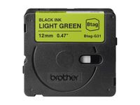 Brother BTAG-G31 - Noir sur vert clair - Rouleau (1,2 cm x 4 m)