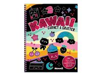 Kawaii - Carnet à gratter - Avec 1 carnet à gratter, 25 stickers holographiques pailletés, des activités amusantes!