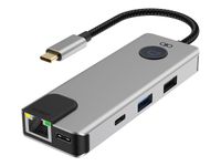 Force Power Lite - Station d'accueil - HUB 7 en 1 - USB-C - HDMI - gris