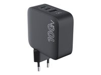 Force Power Lite - Chargeur secteur - 100 Watt - 3 connecteurs de sortie (USB, 2 x USB-C) - noir