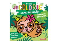 Je colorie sans deborder (2-4 ans) - animaux sauvages (paresseux) t78 - avec gros contours en relief