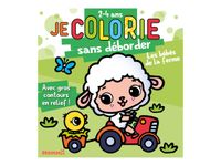 Je colorie sans deborder (2-4 ans) - les bebes dela ferme - avec gros contours en relief !