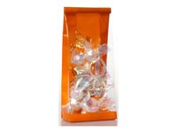 50 Sacs papier à fond rectangulaire avec soufflets latéraux – Orange vif – 8x4×20 cm – Recyclable