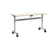 Table rabattable ÉCLIPSE - plateau ép.24 mm stratifié - chant bois - piètement époxy - 120x80 cm - T3 à T6
