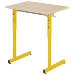 Table GANGE HR - plateau ép.19 mm mélaminé - chant ABS - piètement époxy - 70x50 cm - T3 à T6