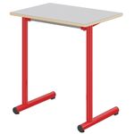 Table TAGE - plateau ép.21 mm stratifié - chant bois - piètement époxy - 70x50 cm - T6