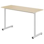 Table TAGE - plateau ép.21 mm stratifié - chant bois - piètement époxy - 130x50 cm - T6