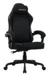 Fauteuil de bureau FUSION - accoudoirs -appui-tête intégré - Tissu noir