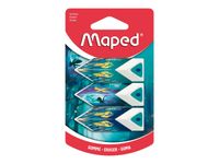Maped - Dragon - 3 gommes pyramide - blanc - blister