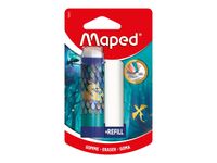 Maped - Dragon - Gomme tube + 1 recharge - blanc - blister
