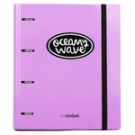 Carpeta A4 de 4 Anillas Lila pastel. Carpeblock con recambio de 100 Hojas + 20 hojas GRATIS