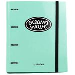 Carpeta A4 de 4 Anillas Verde pastel. Carpeblock con recambio de 100 Hojas + 20 hojas GRATIS