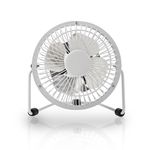 Nedis - Mini ventilateur de table - 10 cm - 1 vitesse - alimentation USB - blanc