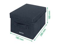 Leitz Fabric Storage - 2 Boîtes de rangement en tissu avec couvercle - petit - gris velours
