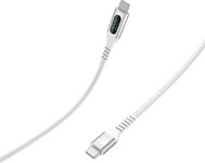 Bigben Connected - Câble USB-C vers USB-C - Tissé avec écran - 2m - Blanc