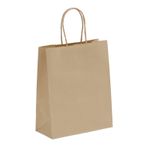 50 Sacs cadeau kraft - poignées torsadées - 18 cm x 8 cm x 24 cm - brun