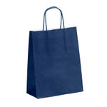 50 Sacs cadeau kraft - poignées torsadées - 18 cm x 8 cm x 24 cm - bleu marine