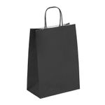 50 Sacs cadeau kraft - poignées torsadées - 22 cm x 10 cm x 31 cm - noir anthracite